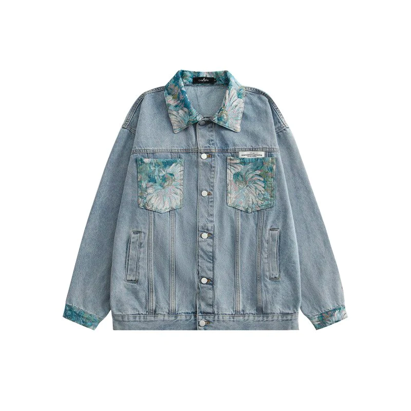 Van Gogh inspired Pocket Denim Jacket