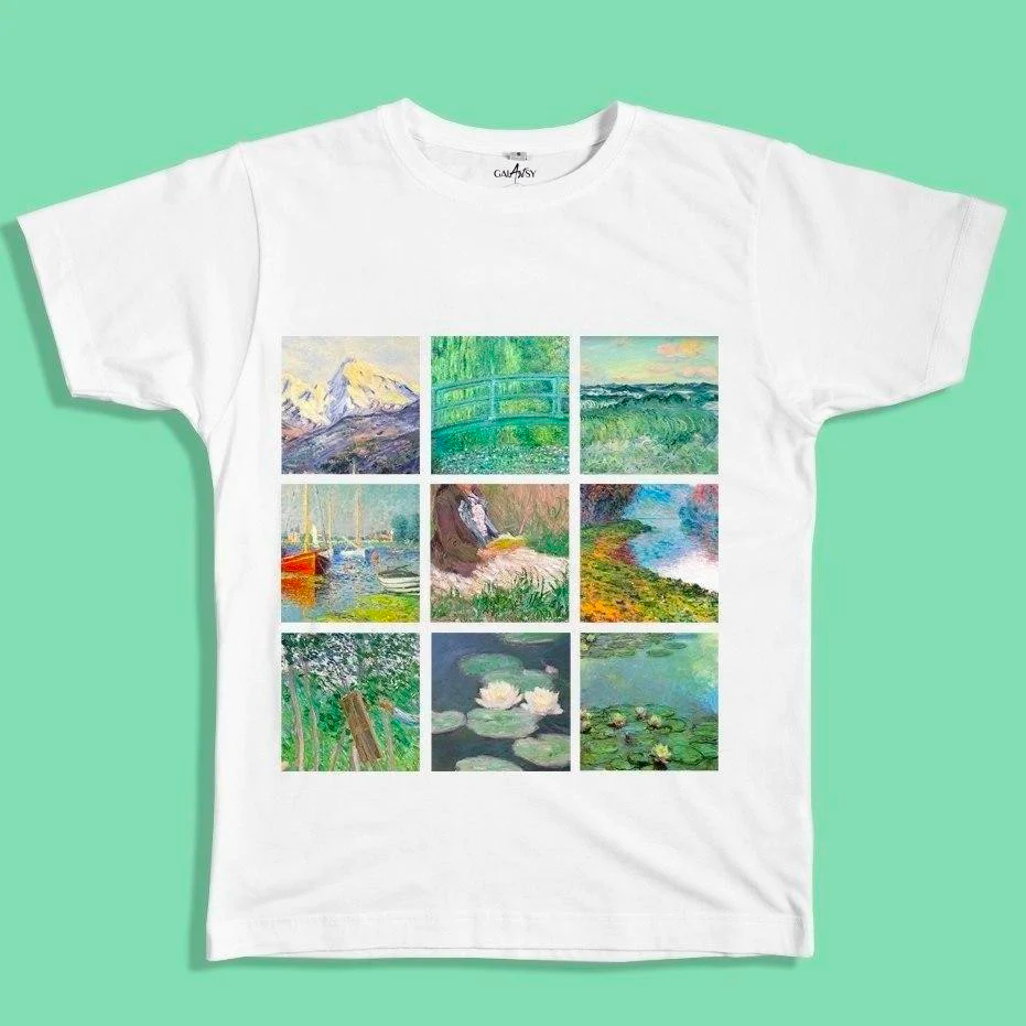 Monet Paintings grid T-Shirt