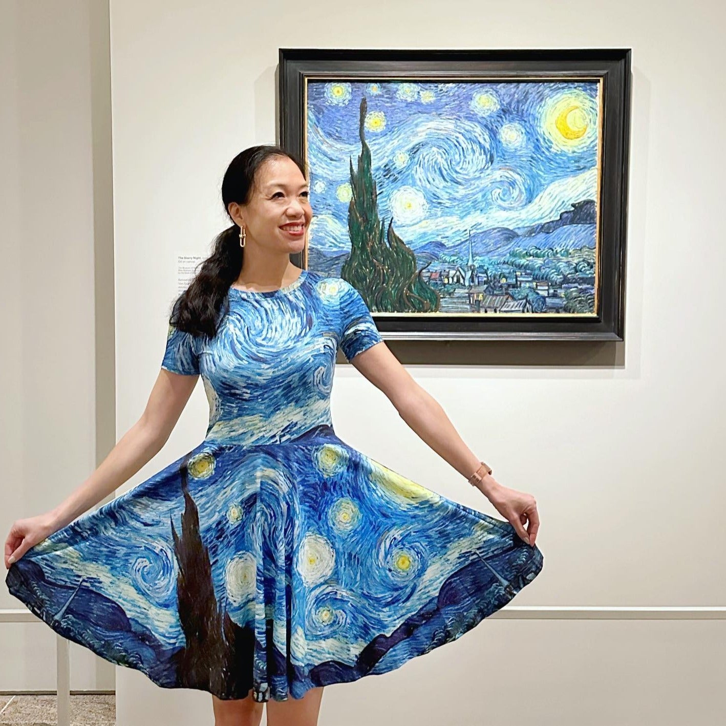 Van Gogh The Starry Night Print Dress