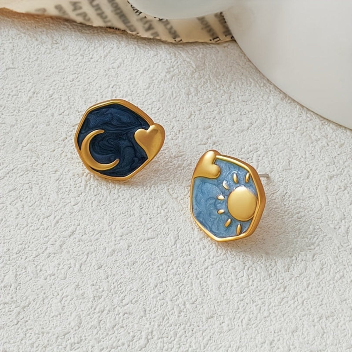 Van gogh inspired Asymmetric Earrings