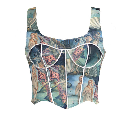 The birth of venus Corset Cami Crop Top