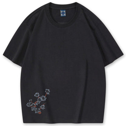 Moonlight Kitsune Embroidered T-shirt