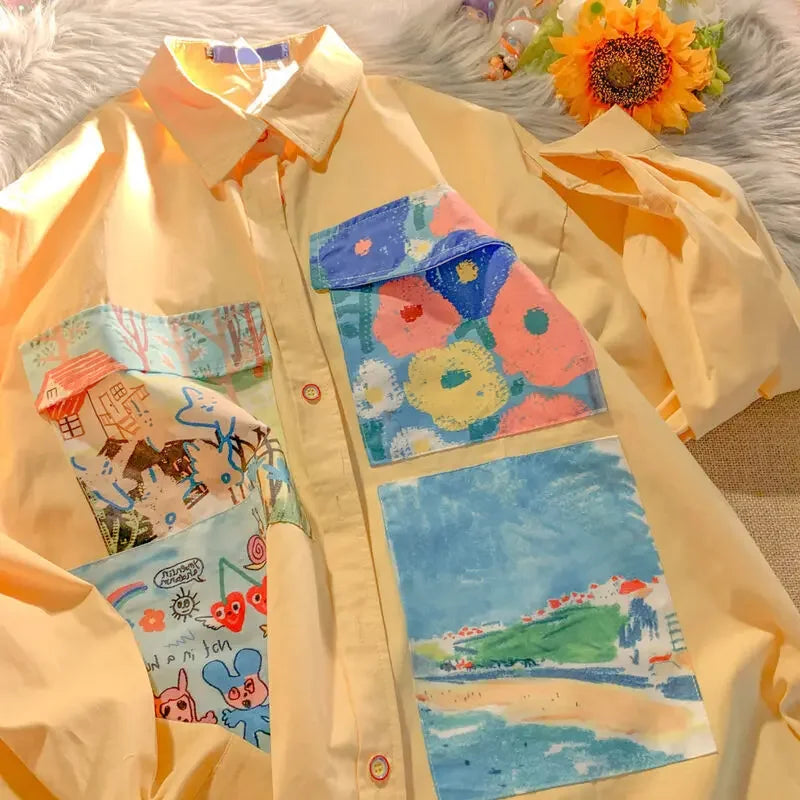 Oil Painting Inspired Oversized Shirt
