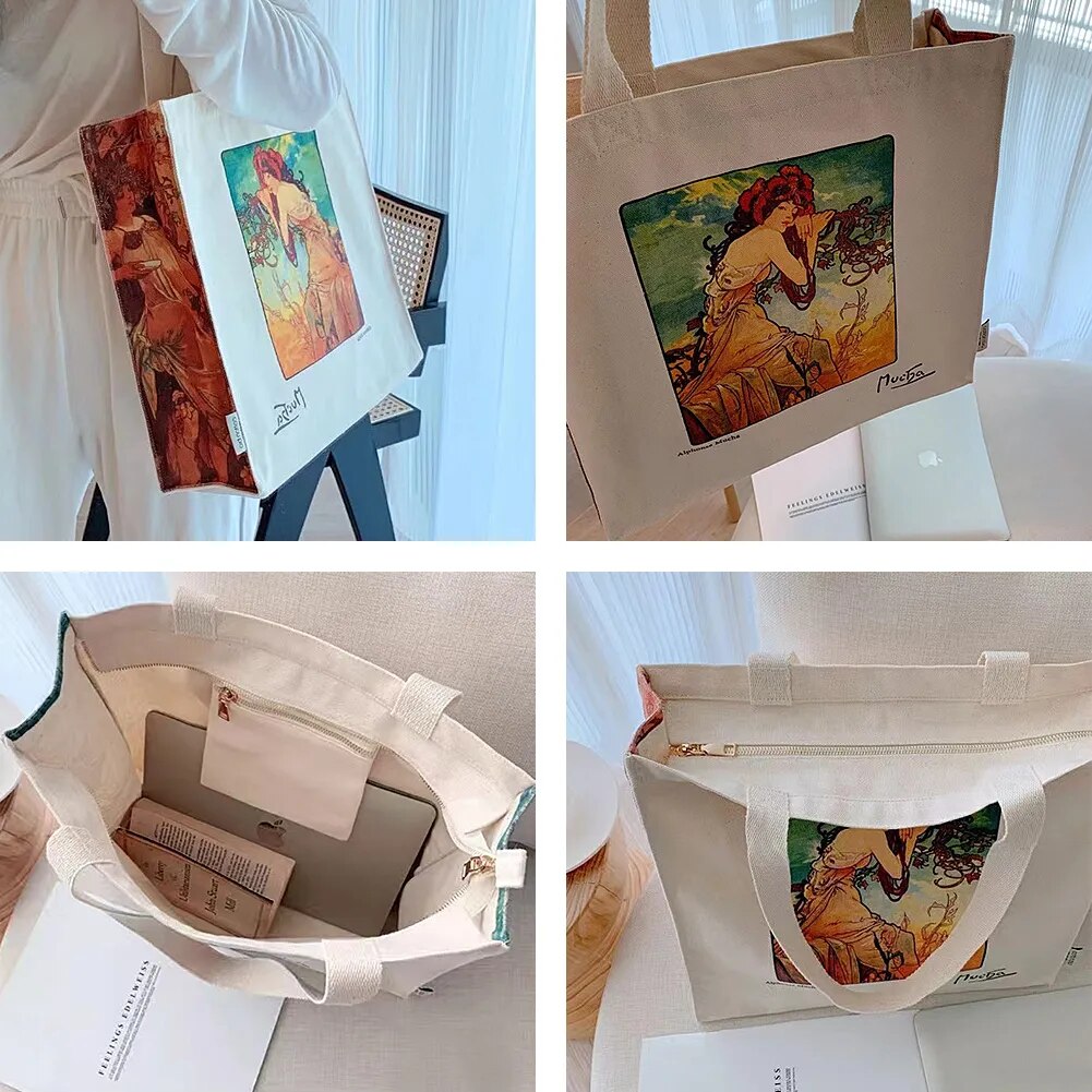 Alphonse Mucha Canvas Tote Bag