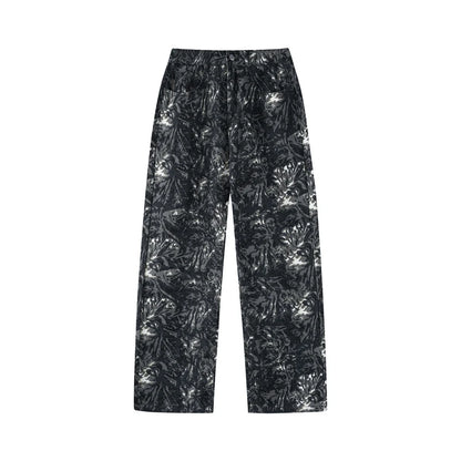 Floral Print Straight-Leg Jeans