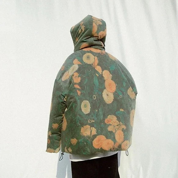 Van Gogh inspired Floral Down Jacket