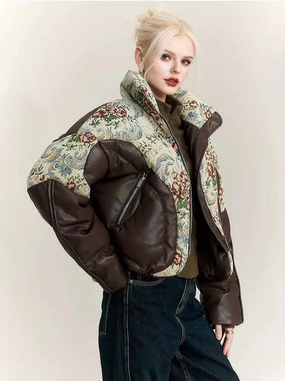 Embroidered Jacquard Winter Jacket