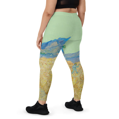 Van Gogh wheat field with a reaper Leggings