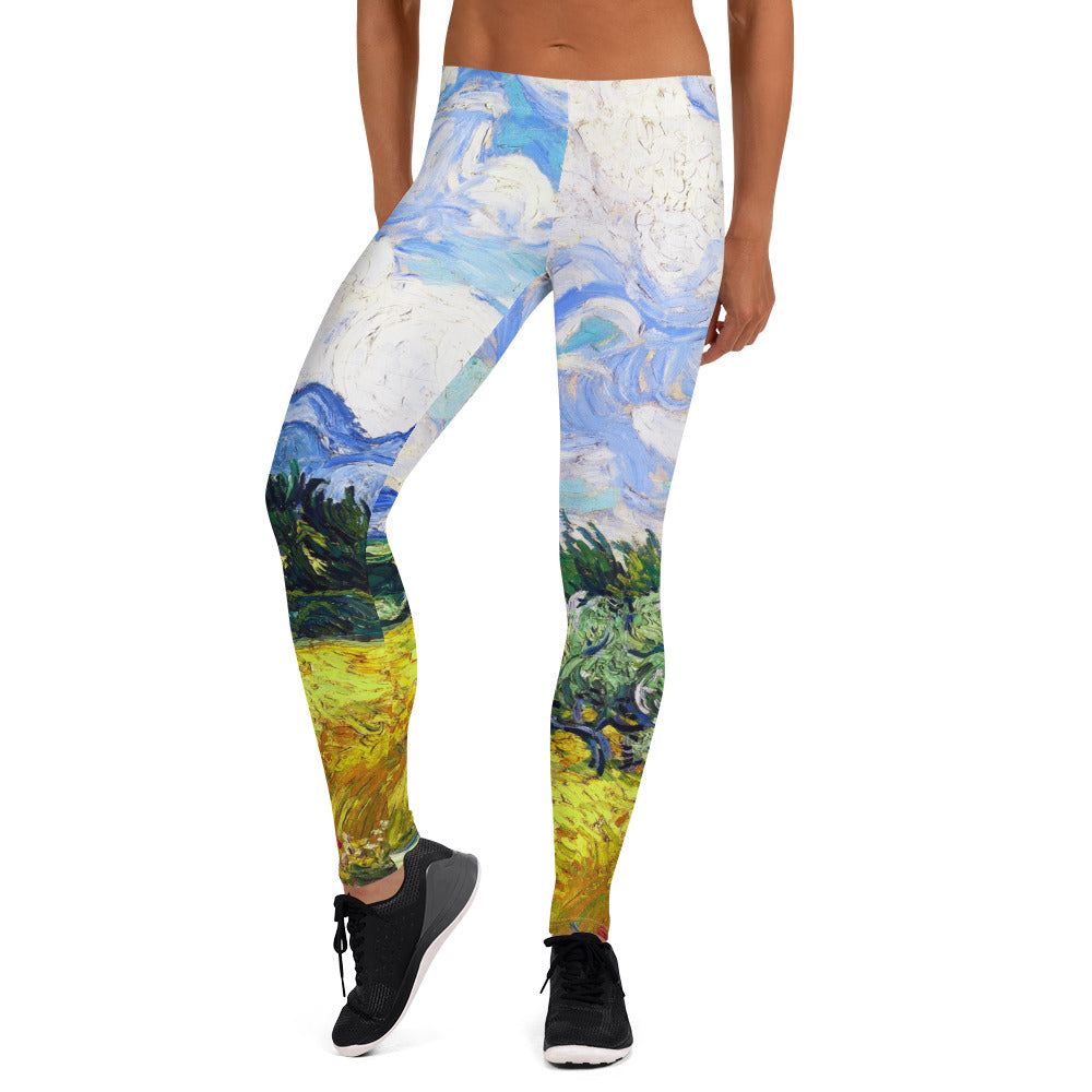 Wheat Field with Cypresses Leggings