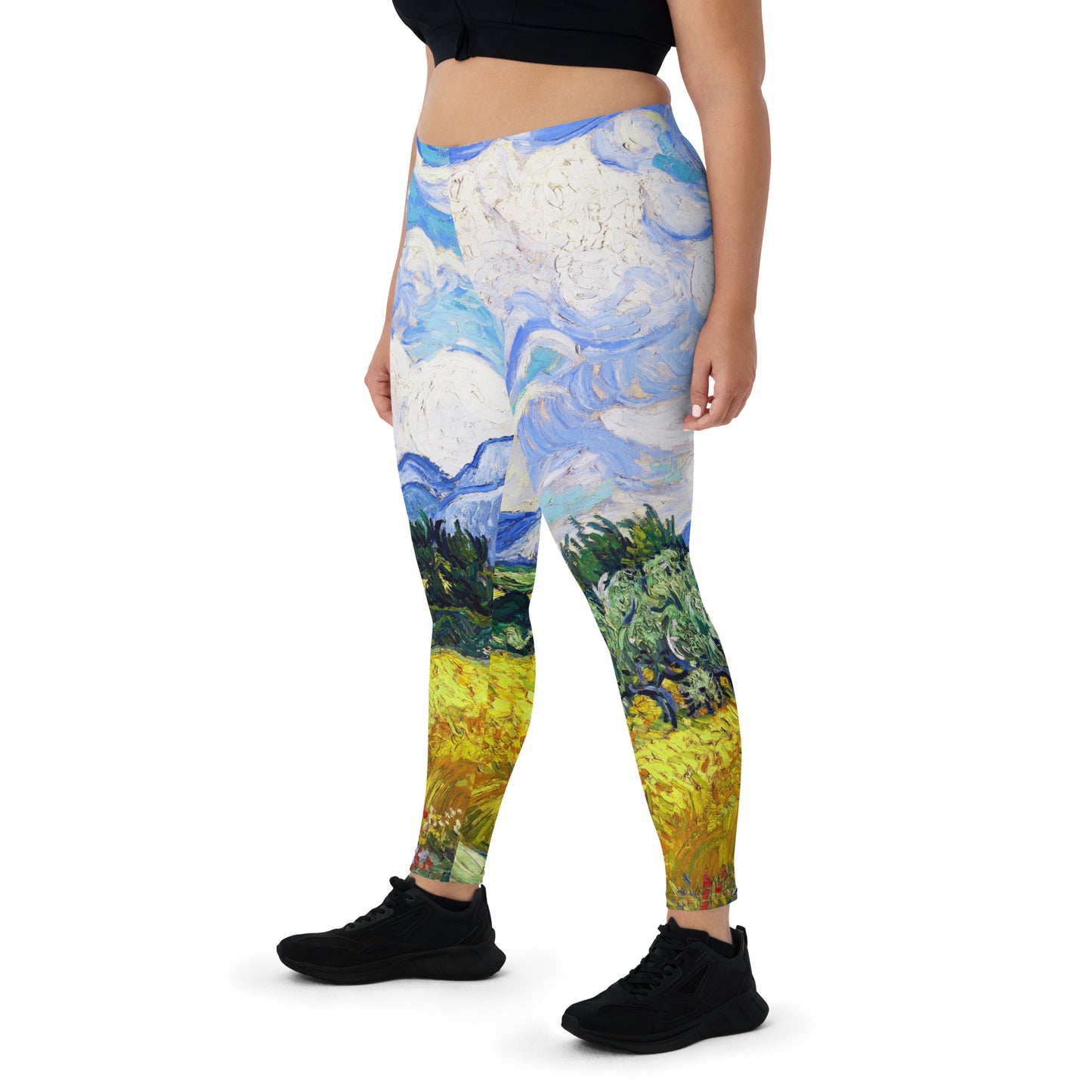 Wheat Field with Cypresses Leggings