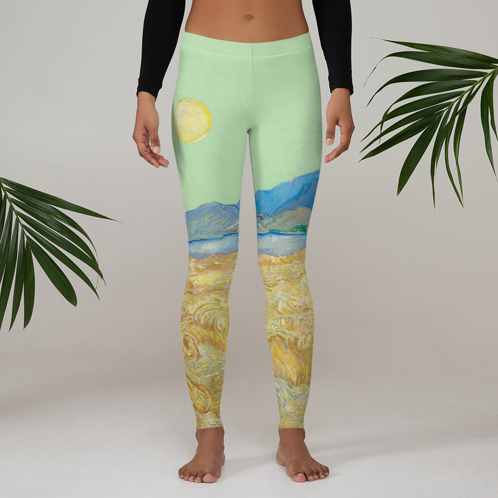 Van Gogh wheat field with a reaper Leggings