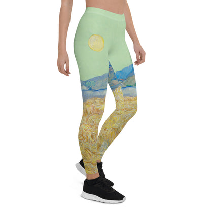 Van Gogh wheat field with a reaper Leggings