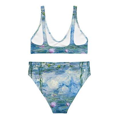 Claude Monet Water lilies high-waisted bikini