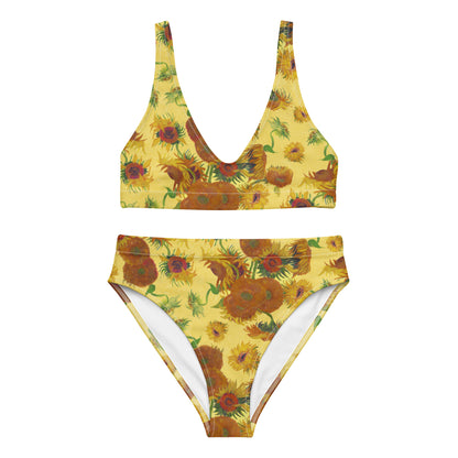 Vincent van Gogh Sun Flowers high-waisted bikini