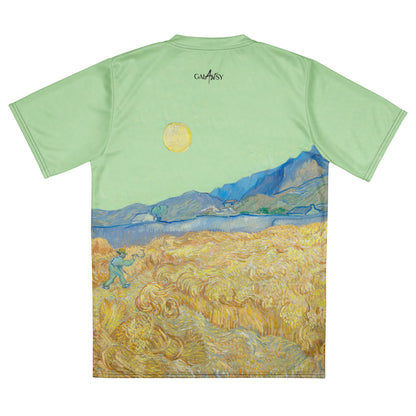 Van Gogh wheat field with a reaper unisex sports jersey