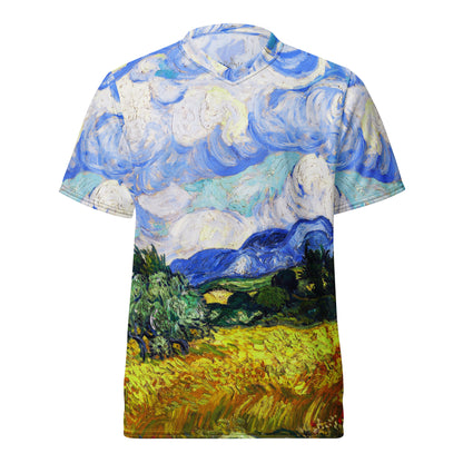 Wheat Field with Cypresses unisex sports jersey