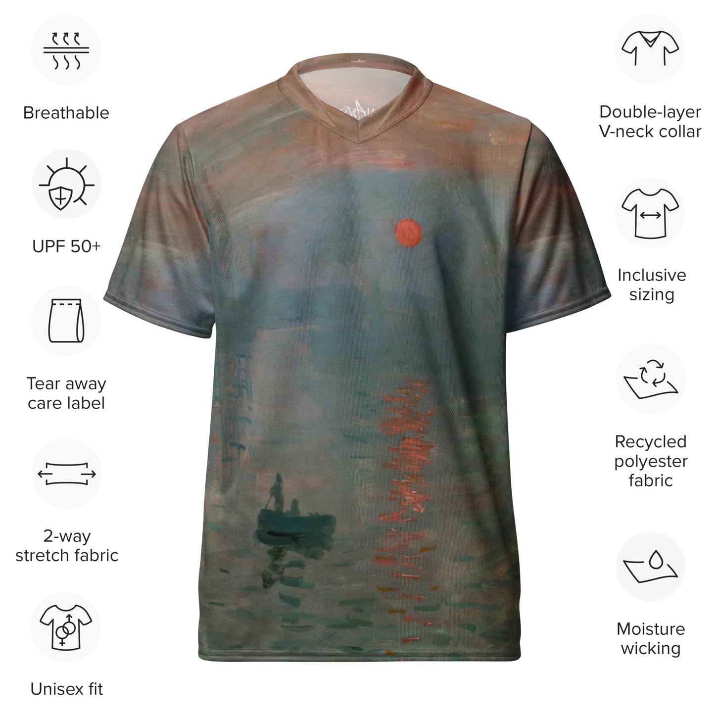 Claude Monet Impression, Sunrise unisex sports jersey