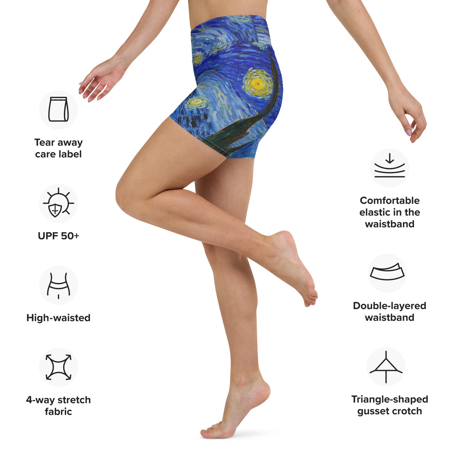 Starry Night Yoga Shorts