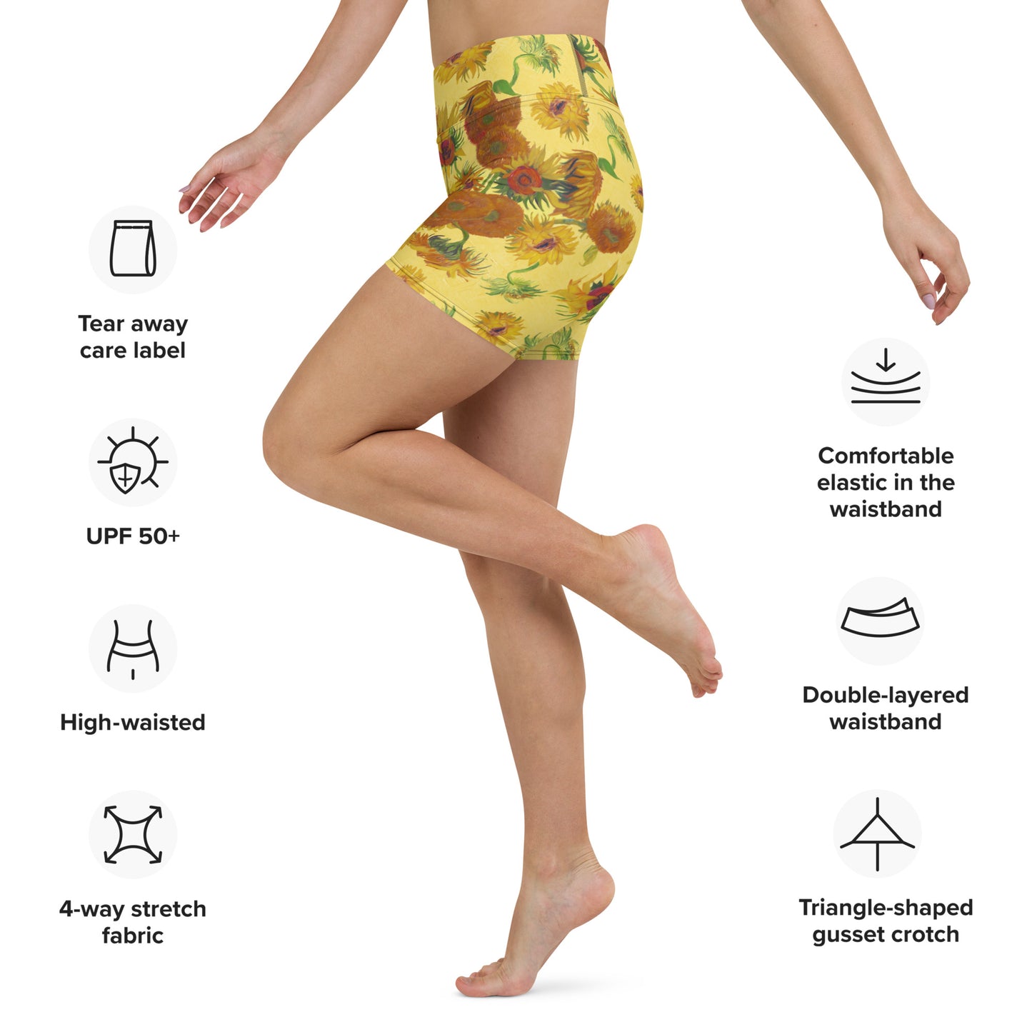 Sunflowers Yoga Shorts