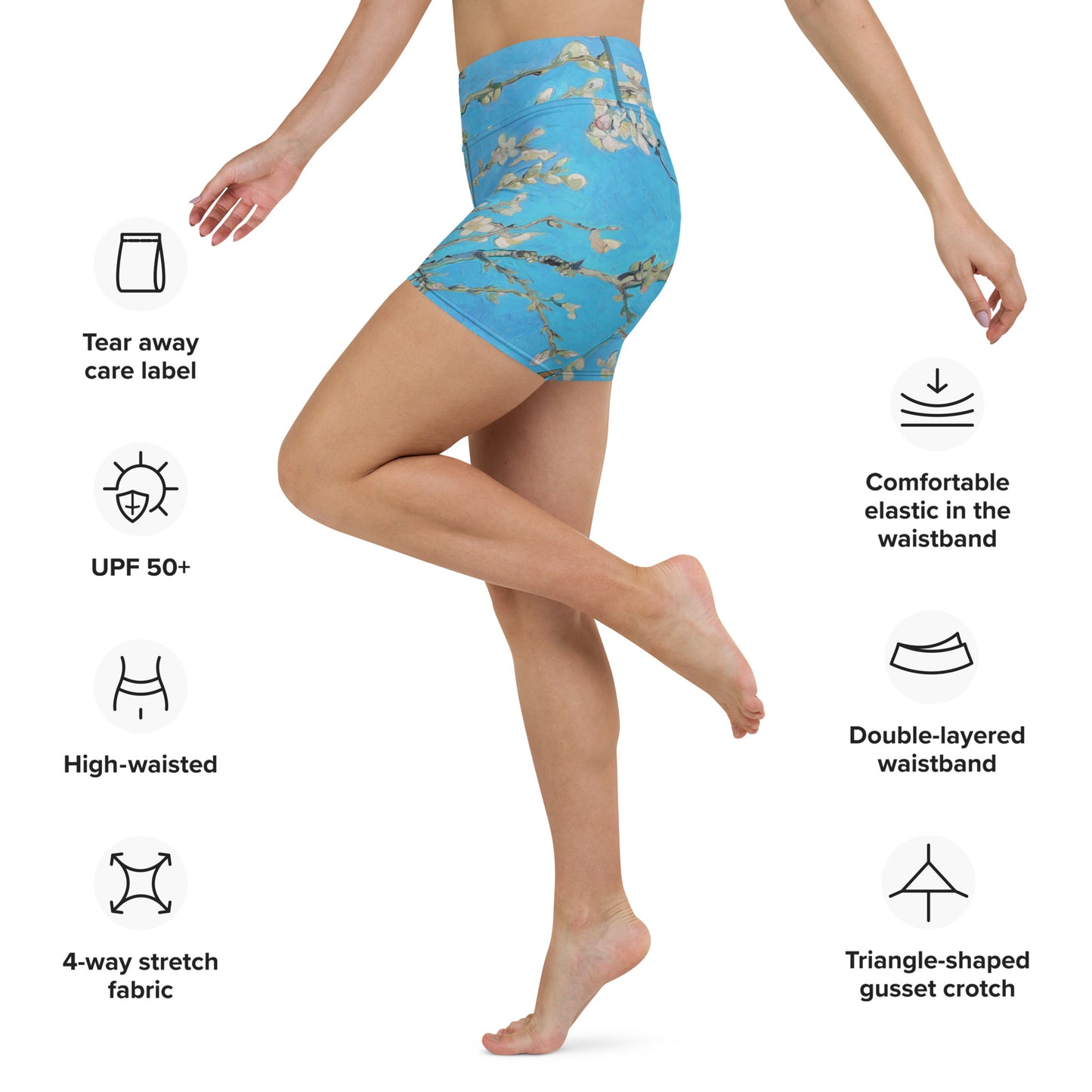 Almond Blossom Yoga Shorts