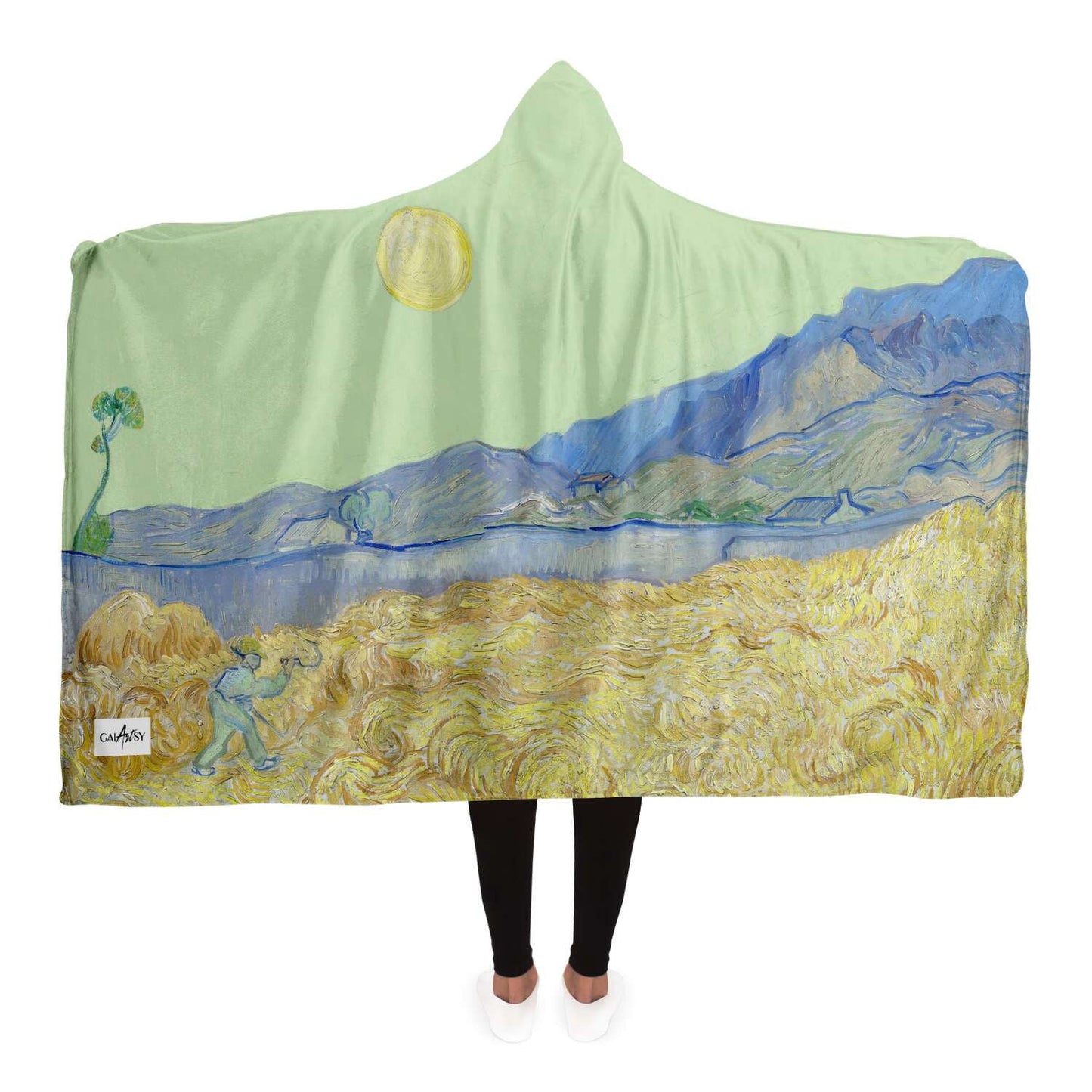 Van Gogh Van gogh Wheatfield with a Reaper Hooded Blanket