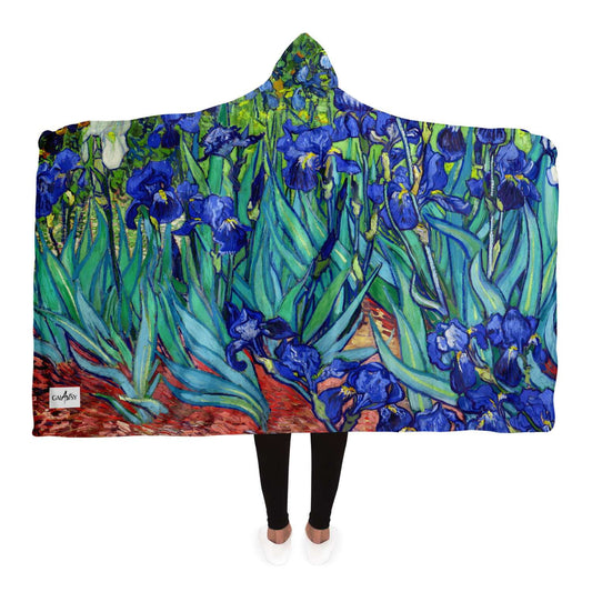 Van Gogh Irises Hooded Blanket