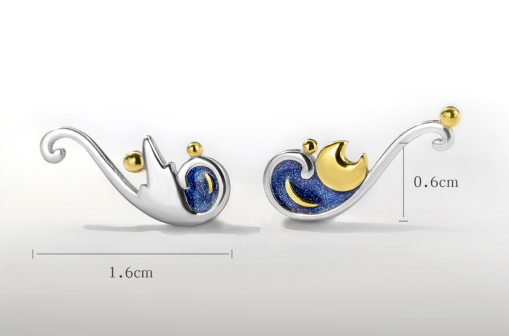 Van Gogh Starry Night inspired Earring