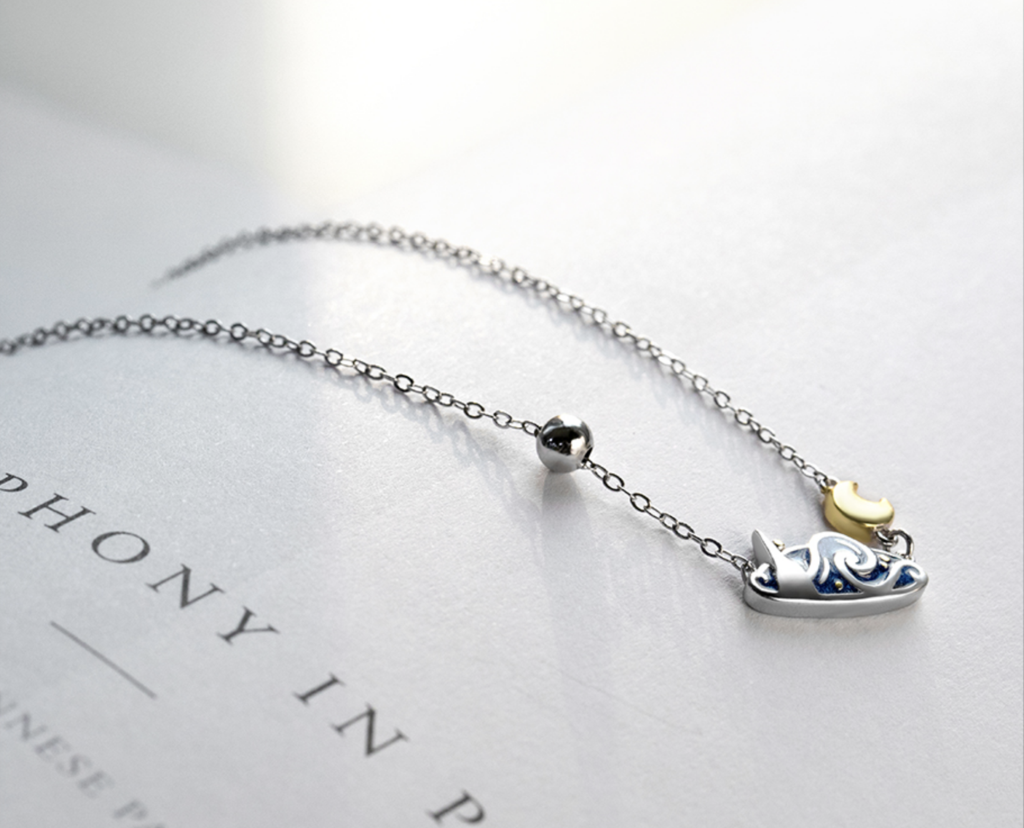 Van Gogh Starry Night inspired Necklace