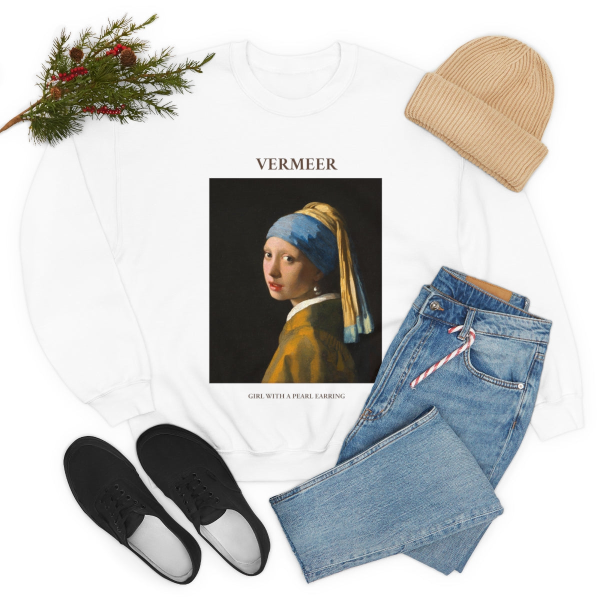 Vermeer Girl with a Pearl Earring  Sweatshirt