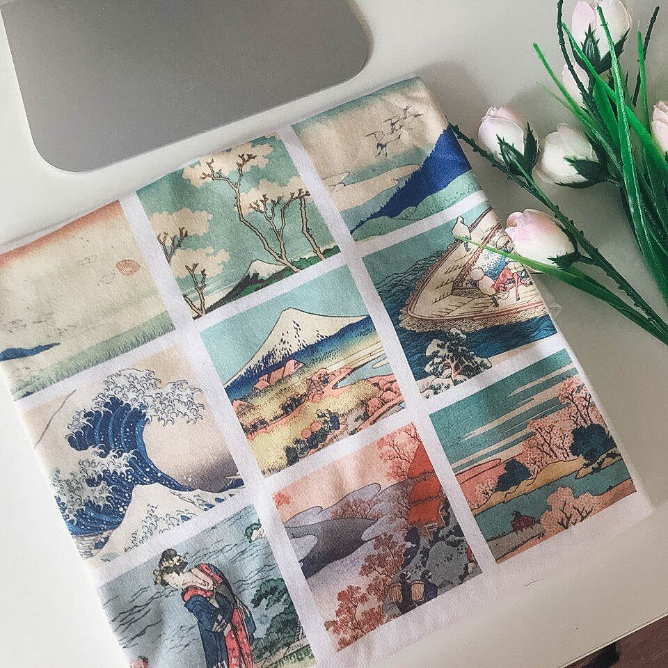 Hokusai grid T-shirt