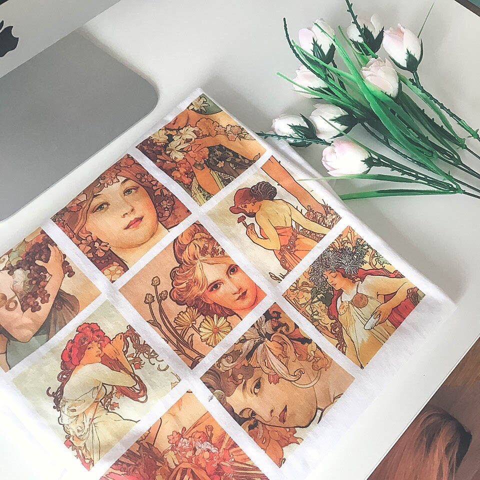 Alphonse Mucha Grid T-shirt