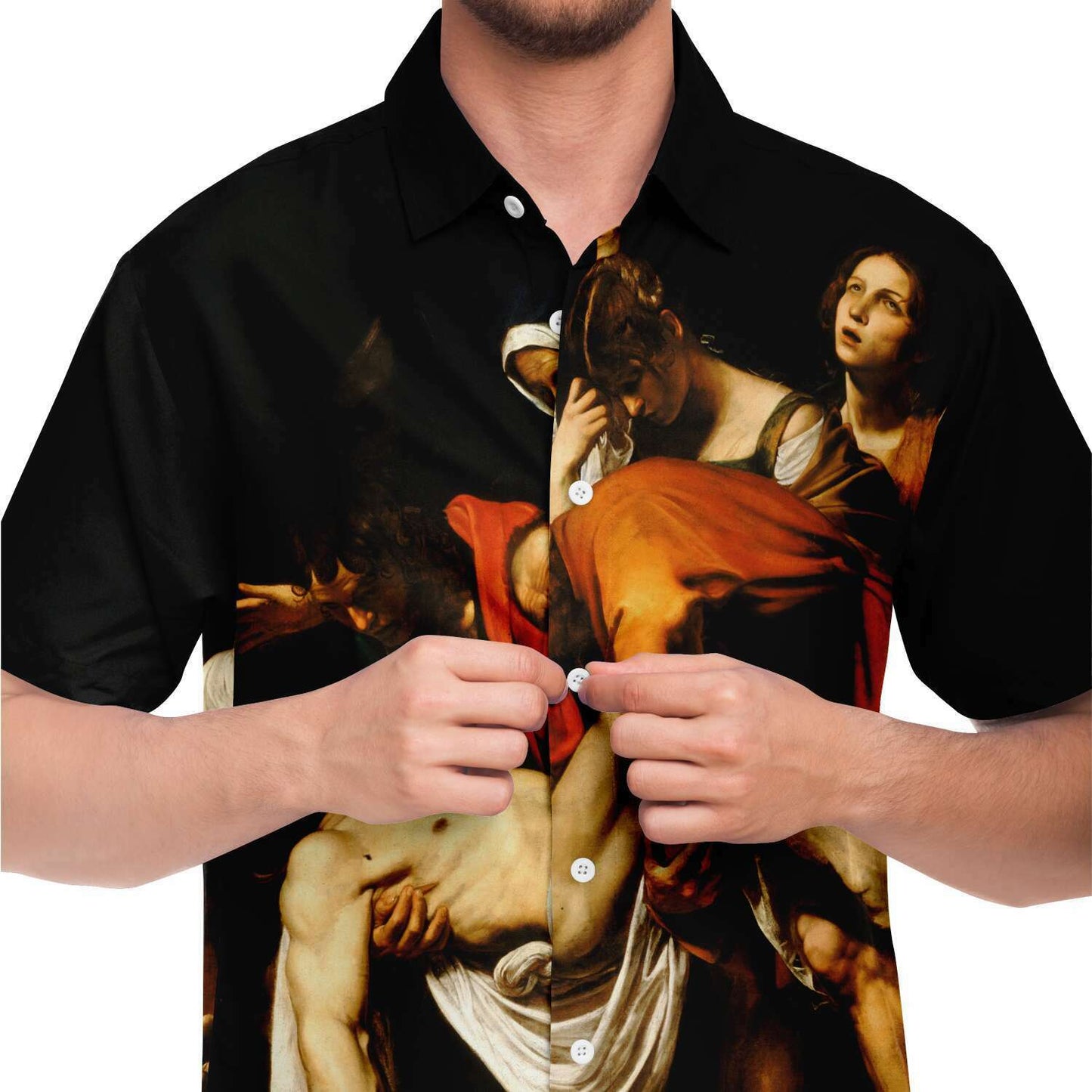 CARAVAGGIO THE ENTOMBMENT OF CHRIST BUTTONED SHIRT