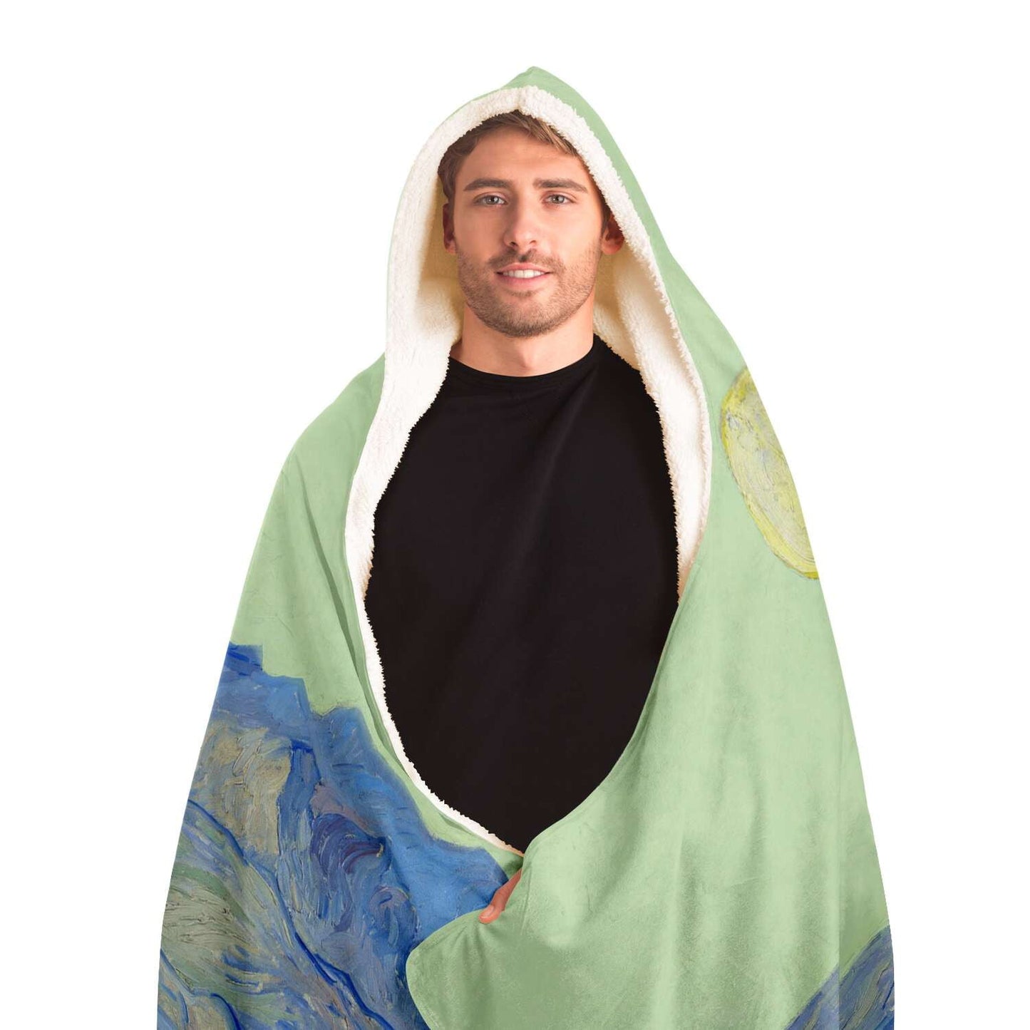 Van Gogh Van gogh Wheatfield with a Reaper Hooded Blanket