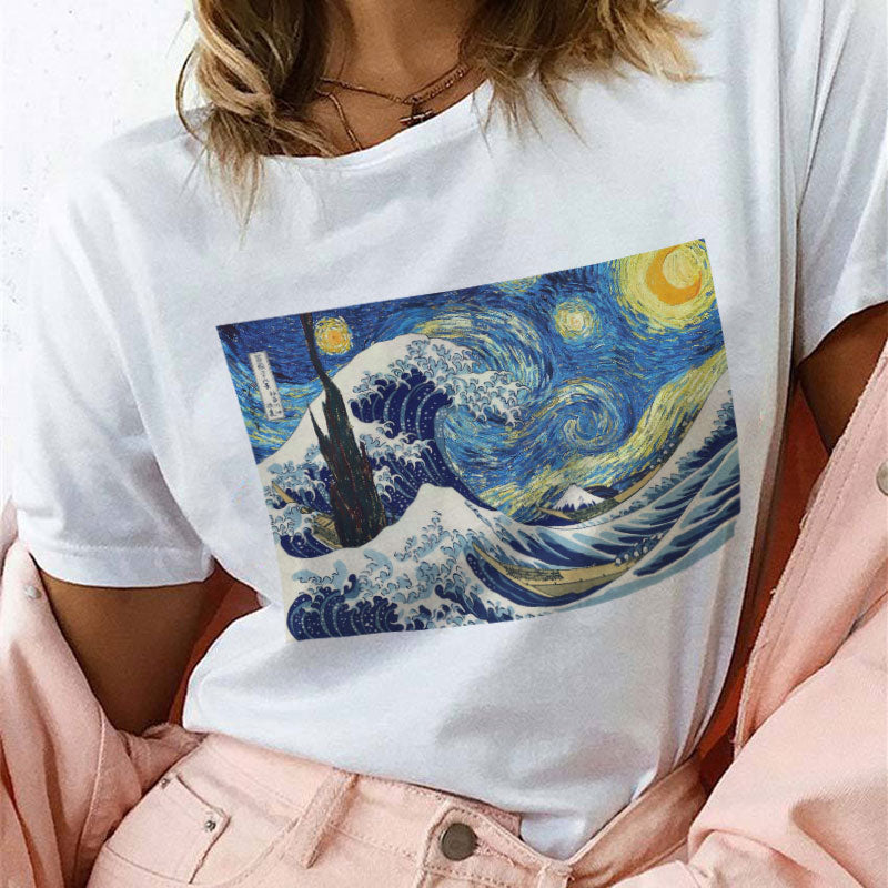 The starry wave off kanagawa T-shirt