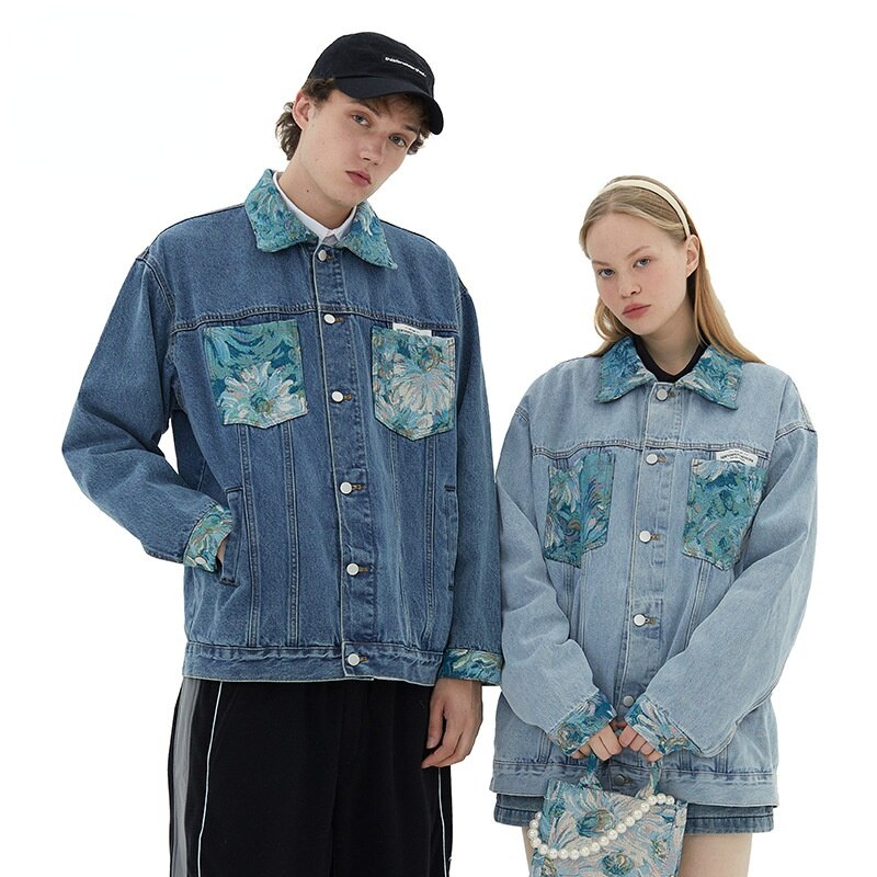 Van Gogh inspired Pocket Denim Jacket