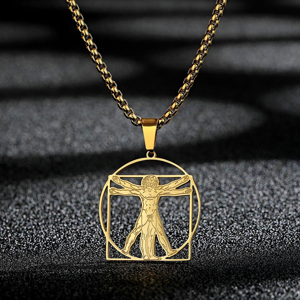 Da Vinci Vitruvian Man Necklace