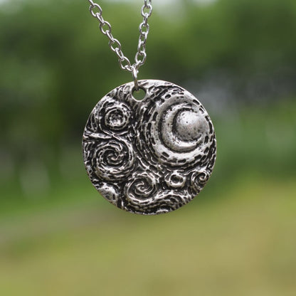 Van Gogh Crescent Moon  Starry Night necklace