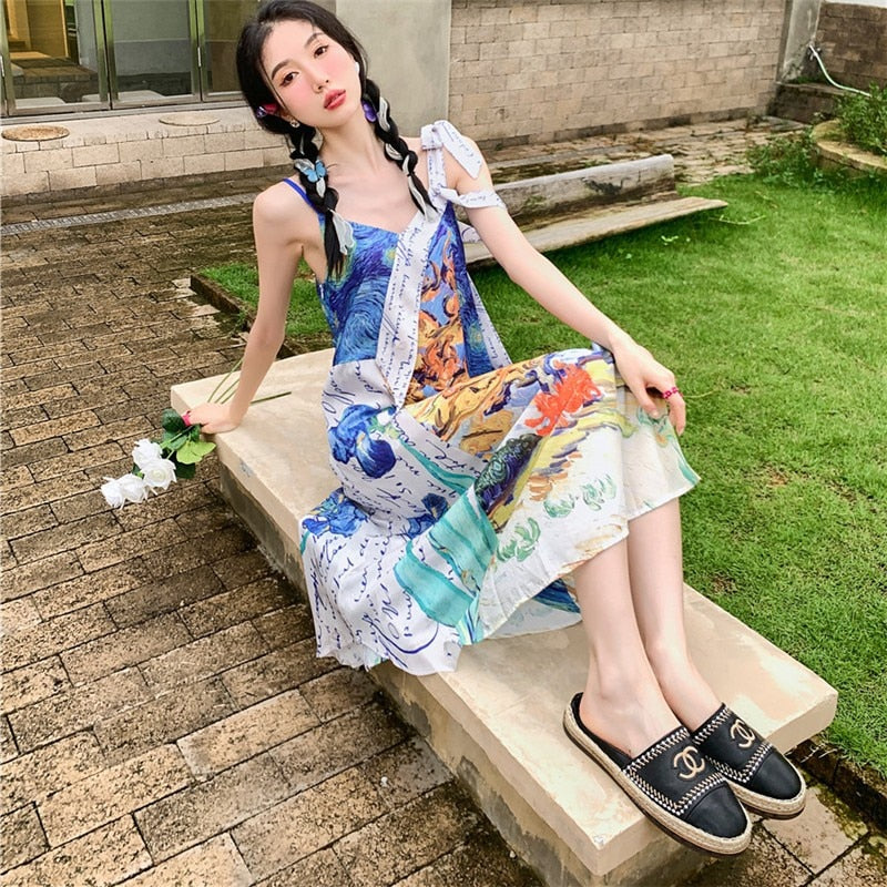 Van Gogh Collage summer dress