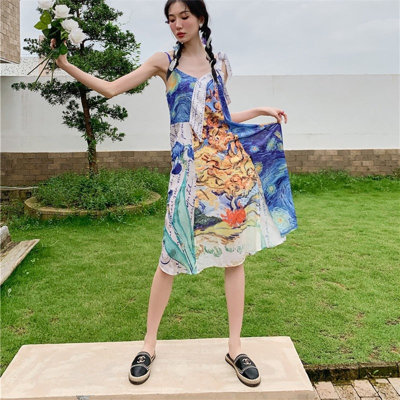 Van Gogh Collage summer dress