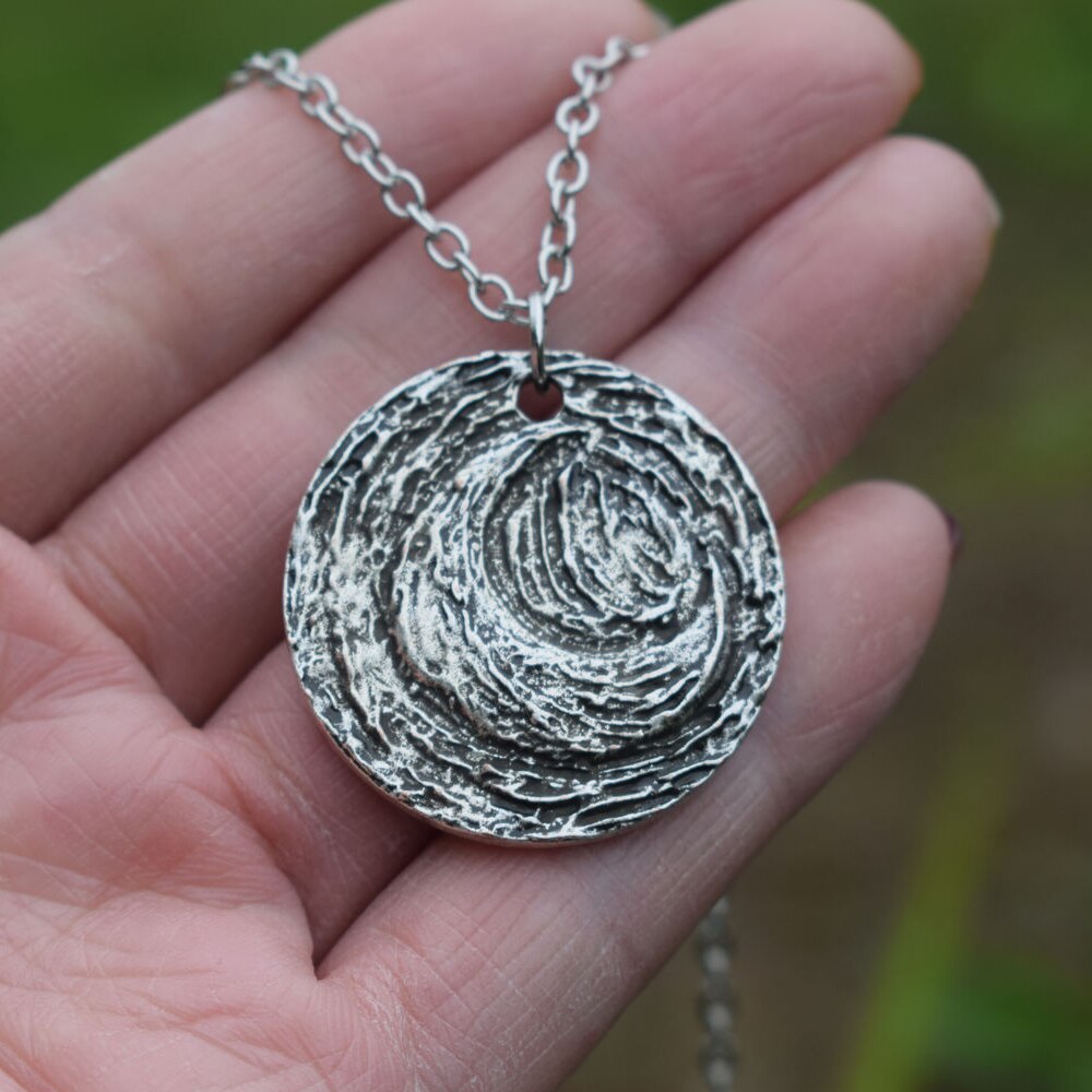 Van Gogh Crescent Moon  Starry Night necklace