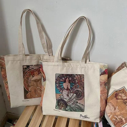 Alphonse Mucha Canvas Tote Bags