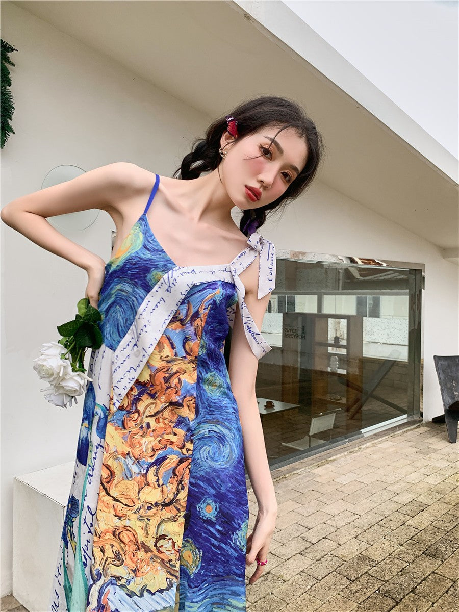 Van Gogh Collage summer dress