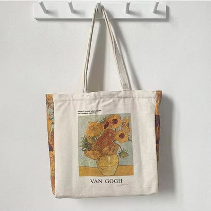 Van Gogh Artsy canvas tote bags