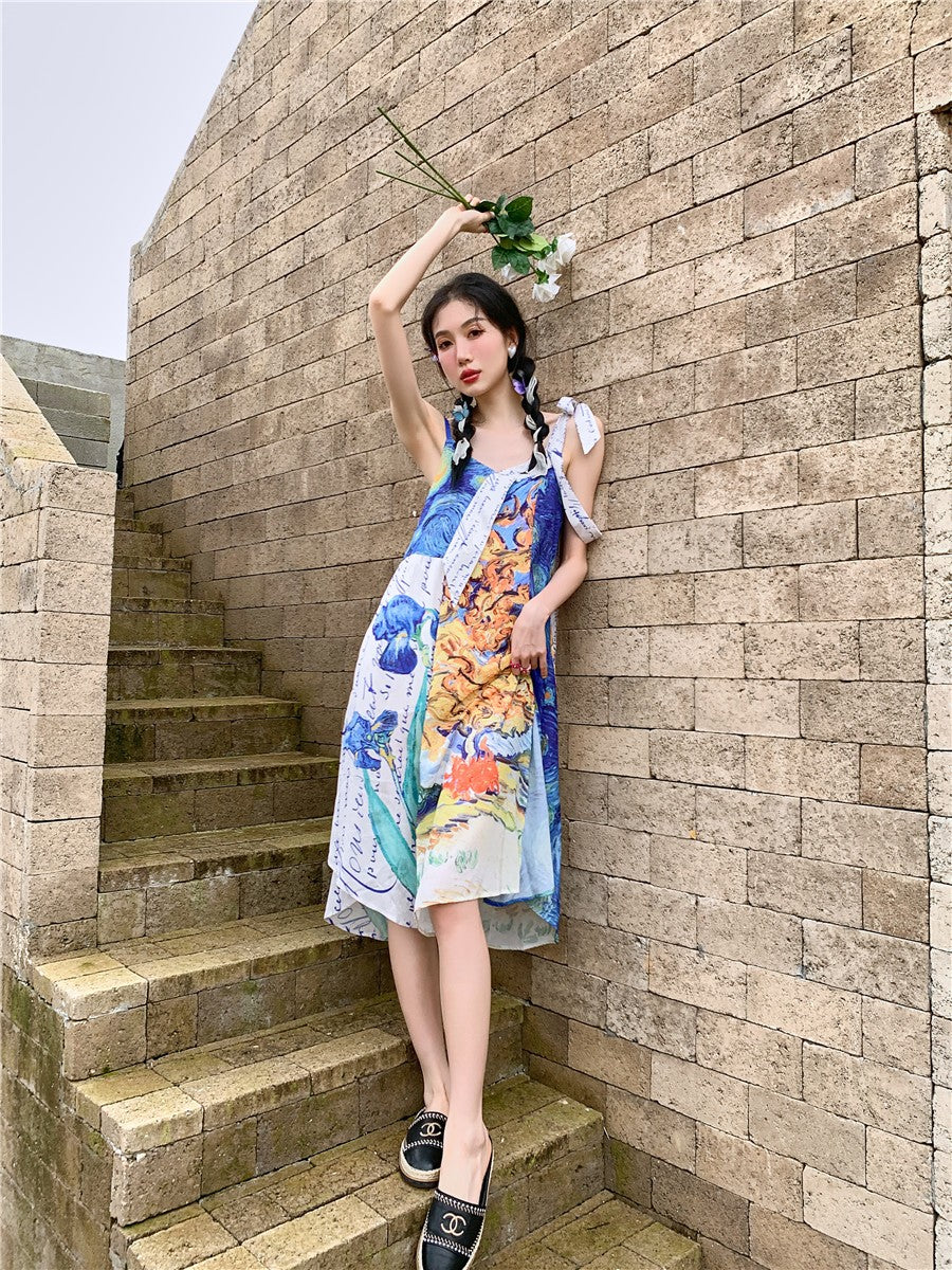 Van Gogh Collage summer dress