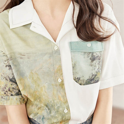 Impressionist landscape Button Shirt