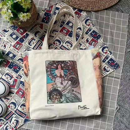 Alphonse Mucha Canvas Tote Bags