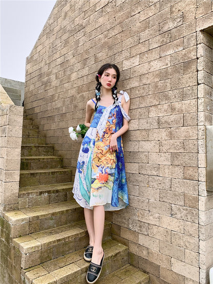 Van Gogh Collage summer dress