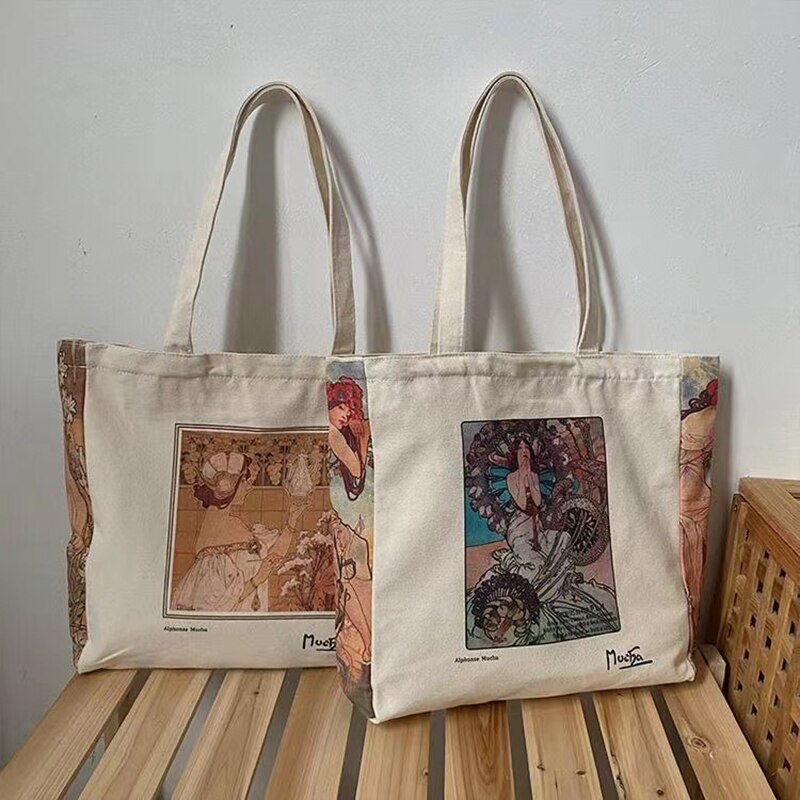 Alphonse Mucha Canvas Tote Bags