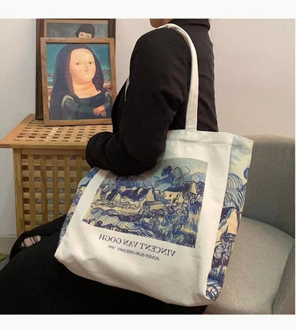 Van Gogh Artsy canvas tote bags