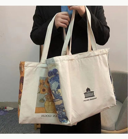 Van Gogh Artsy canvas tote bags